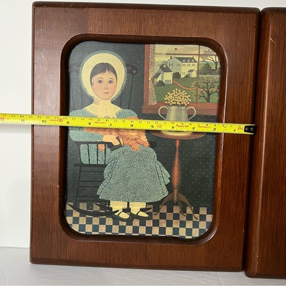 VTG Charles Wysocki Wood Framed Cardboard Backed Prints (?) Primitive - Picture 8 of 16